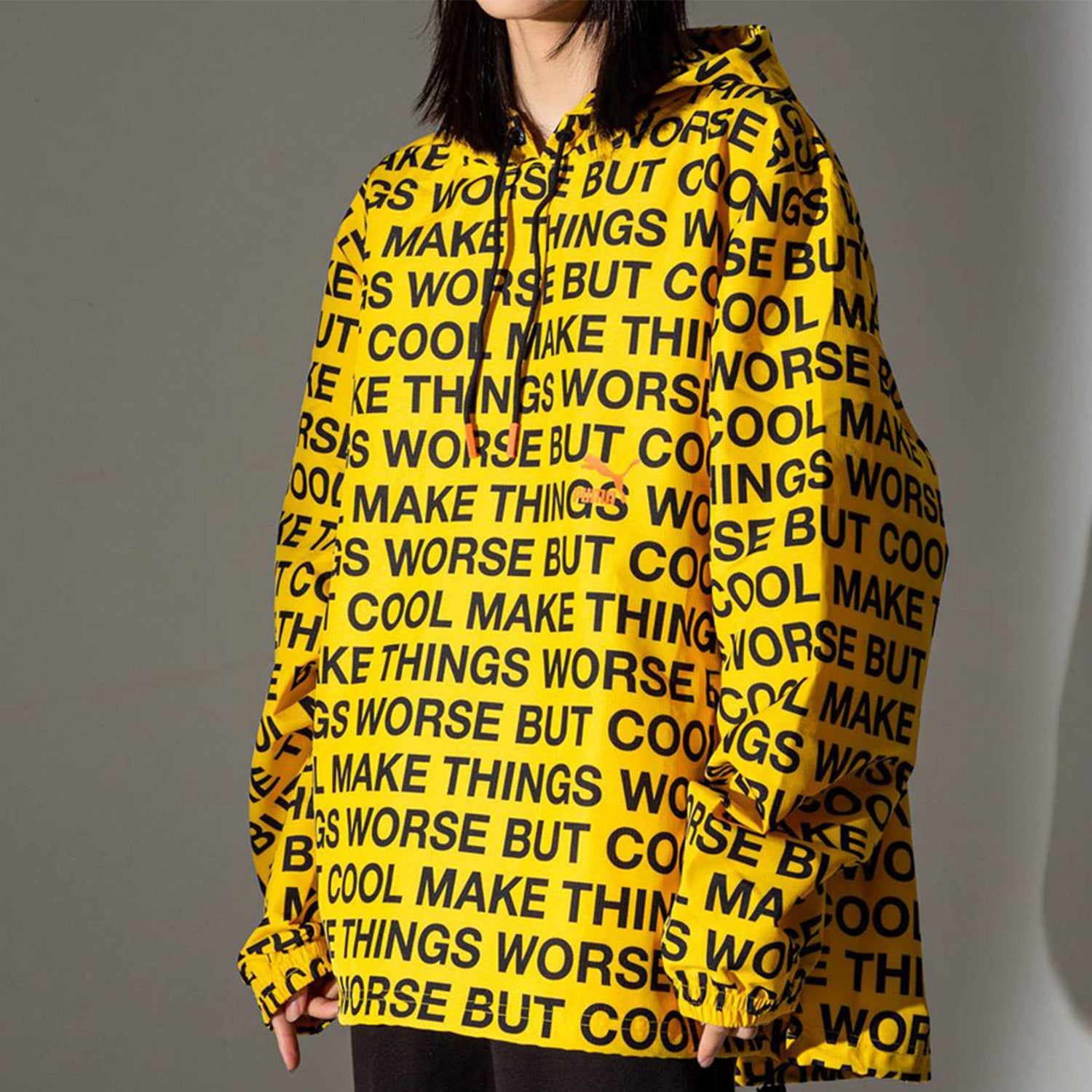 PUMA x RANDOMEVENT AOP Windbreaker 'Lemon Chrome Black' 596660-02