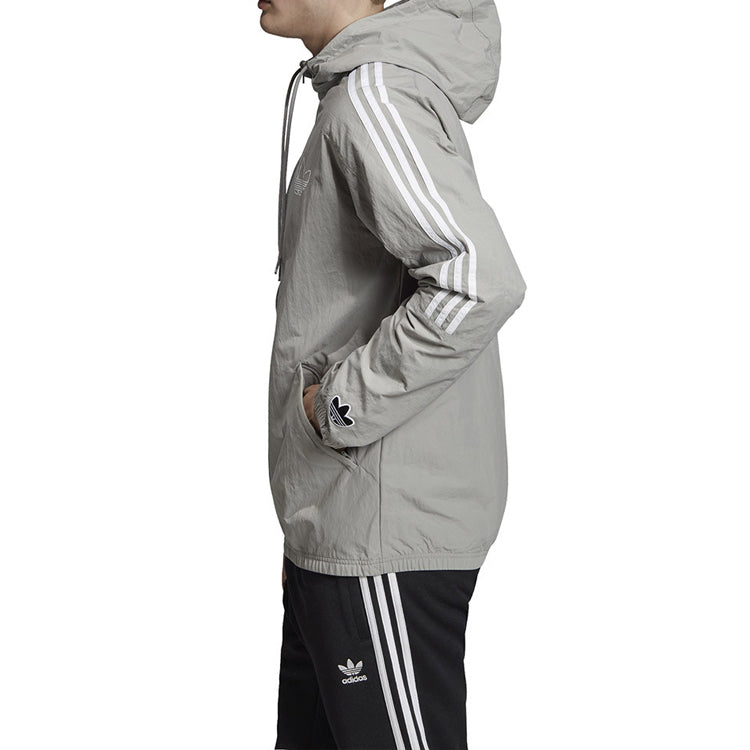 adidas originals Solid Color Sports Jacket Gray ED4689