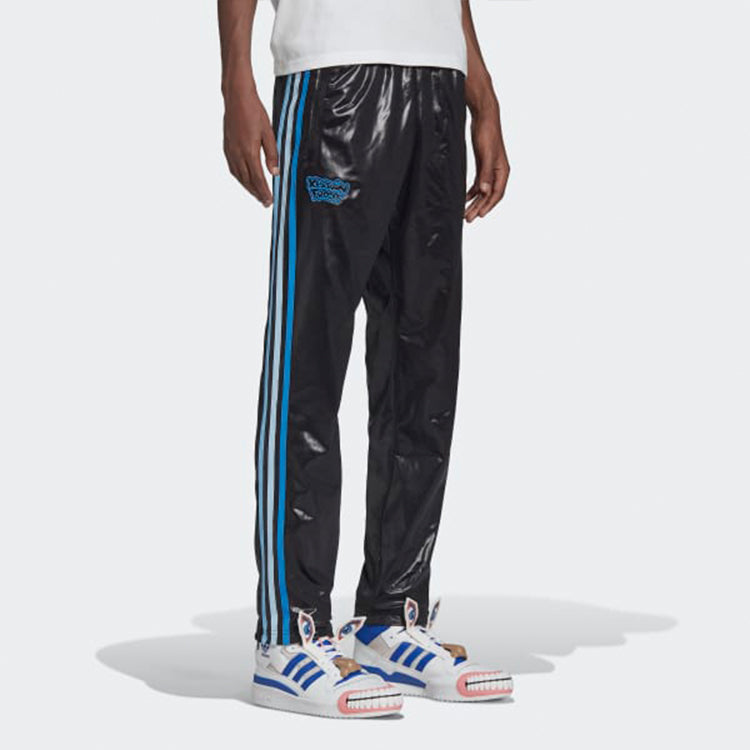 Men's adidas originals x Kerwin Frost Crossover Side Stripe Bright Straight Casual Pants/Trousers Black HB4932
