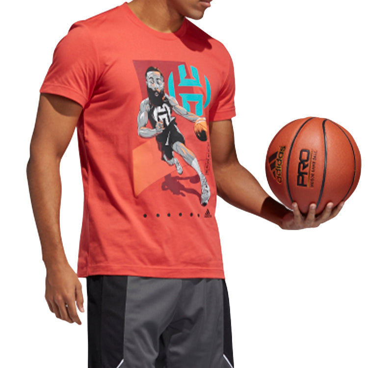 adidas Basketball Sports Short Sleeve Red FT8836