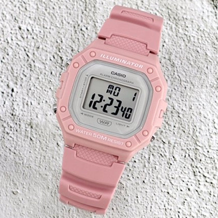 CASIO Fashion Stylish Sports 50m Waterproof Pink Watch Digital W-218HC-4AV