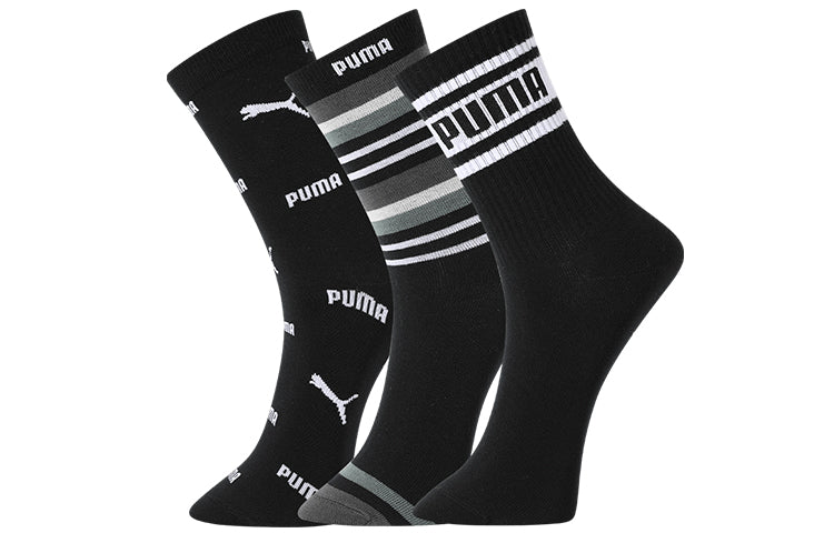 PUMA Casual Long Socks 3 Pack 'Black White' 701206530-001
