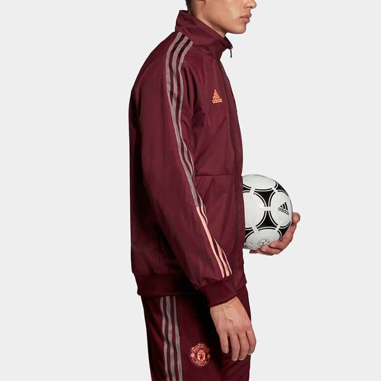 adidas Mufc Anthem Jkt 20-21 Season Manchester United Soccer/Football Jacket Purple Red FR3865