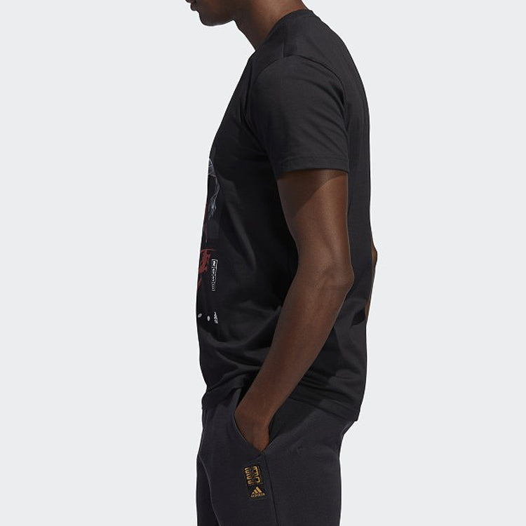 adidas ROSE GU TEE Basketball Sports Short Sleeve Black FM4773