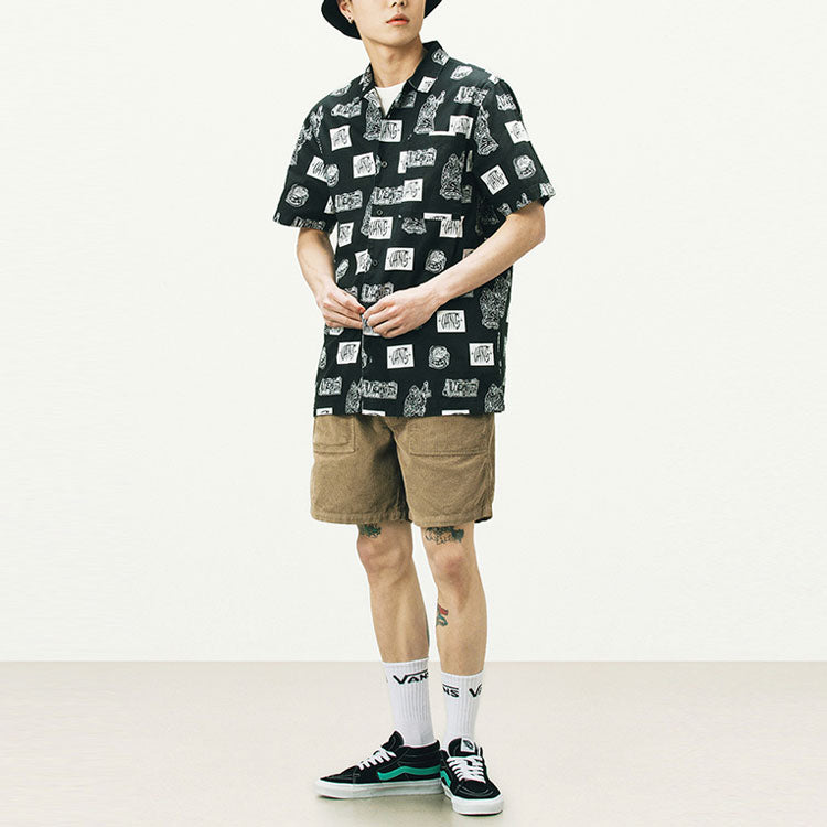Vans x DUYANAIZI Series Printing Pattern Casual Sports Short Sleeve Black Shirt VN0A5F44ZHA