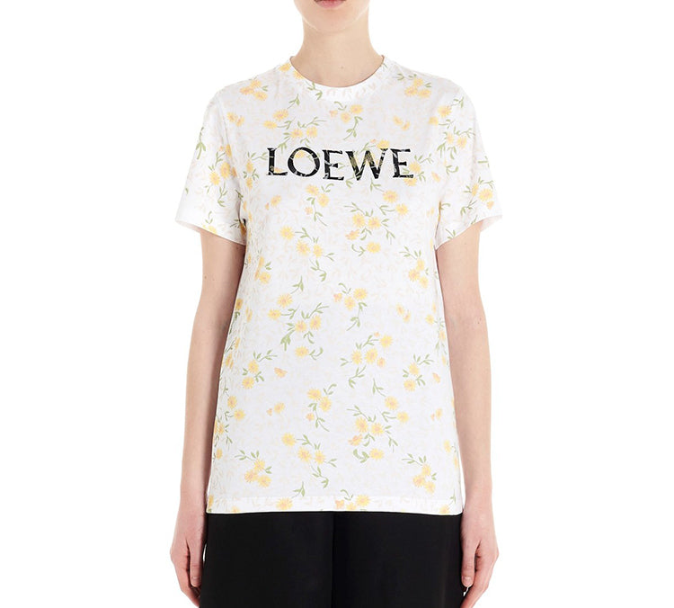 LOEWE Version Flower Cotton Short Sleeve White S540333XAR-2108