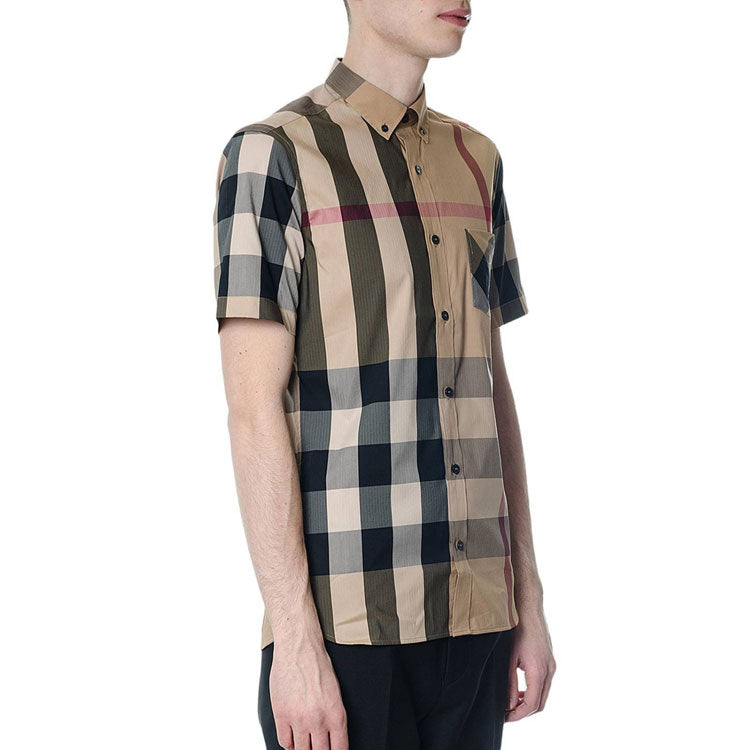 Men's Burberry Short Sleeve Casual Plaid Shirt 40458371