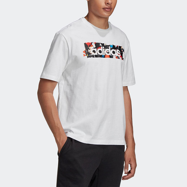 adidas x Disney Alphabet Pattern Printing Sport Round NeckShort Sleeve Men's White GL2222