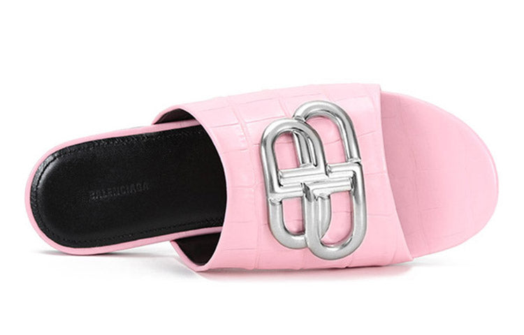 (WMNS) Balenciaga BB Cosy Mules 'Pink Black' 629537WA9D35681
