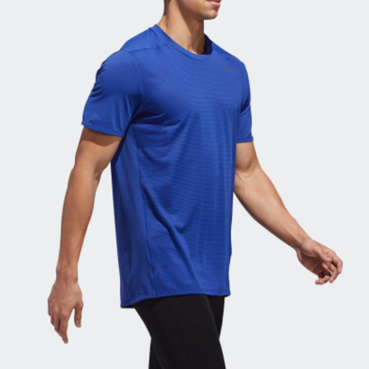 adidas Running Sports Round Neck Short Sleeve Blue CZ8727