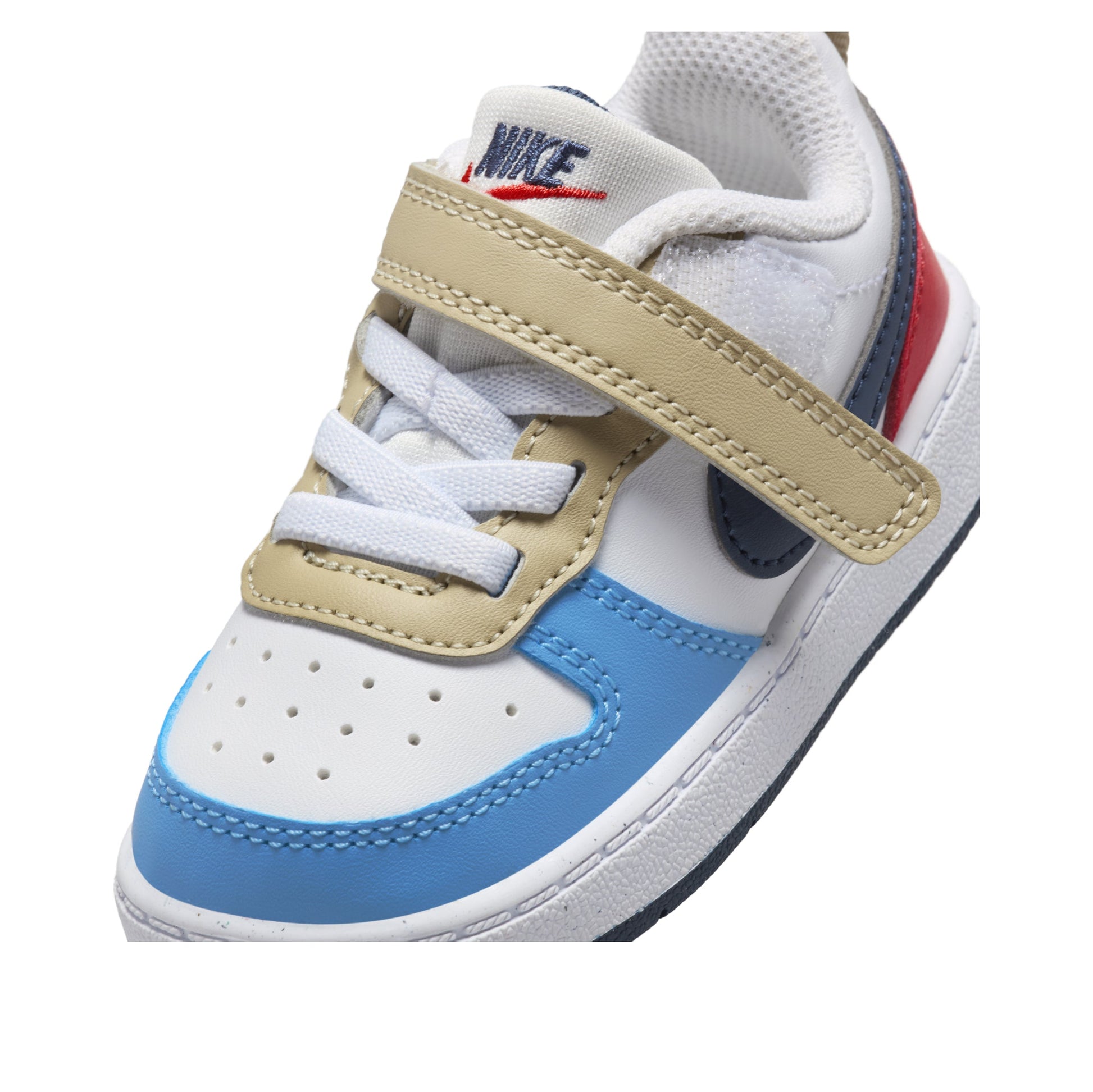 (TD) Nike Court Borough Low Recraft 'White Thunder Blue Light Crimson' DV5458-124