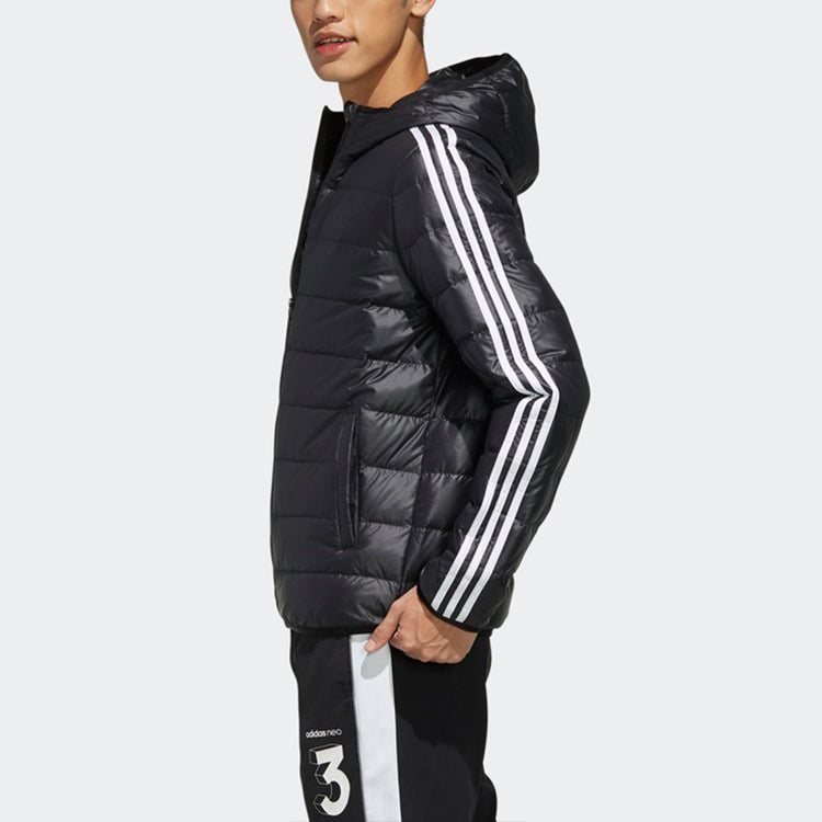 adidas neo protection against cold Stay Warm Sports hooded down Jacket Black FK9923