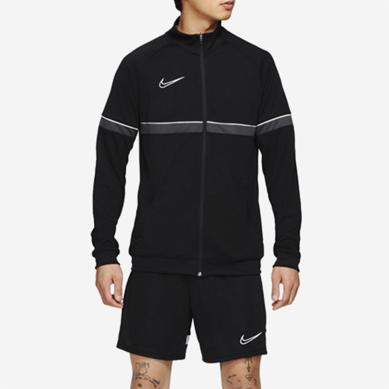 Men's Nike Stripe Contrasting Colors Outdoor Zipper Jacket Black CW6113-014