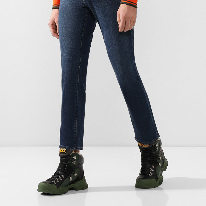 Gucci Flashtrek High-top With Wool 'Black Green' 548714-D6090-1087