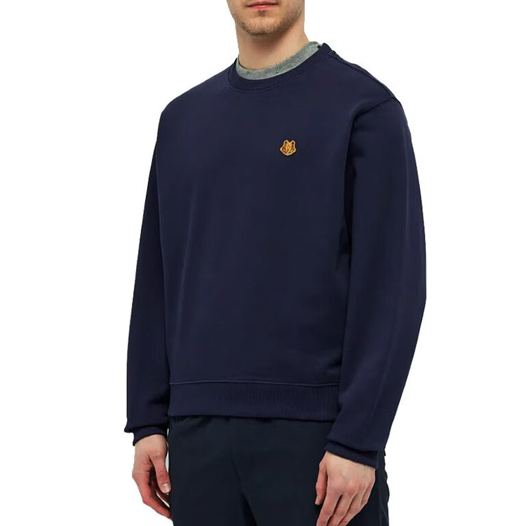 Men's KENZO FW21 Cotton Round Neck Pullover Navy Blue FB65SW0064ML-76