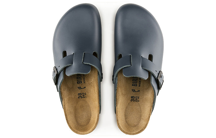 Birkenstock Boston Soft Leather Mules 'Blue' 60151