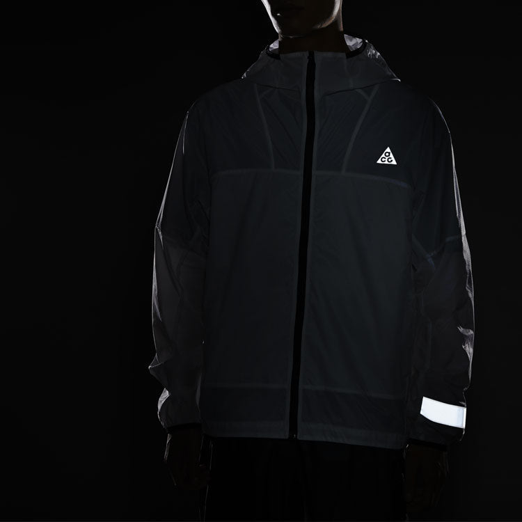 Nike Acg Cinder Cone Ora Woven Reflective Sports Hooded Jacket White DR8862-100