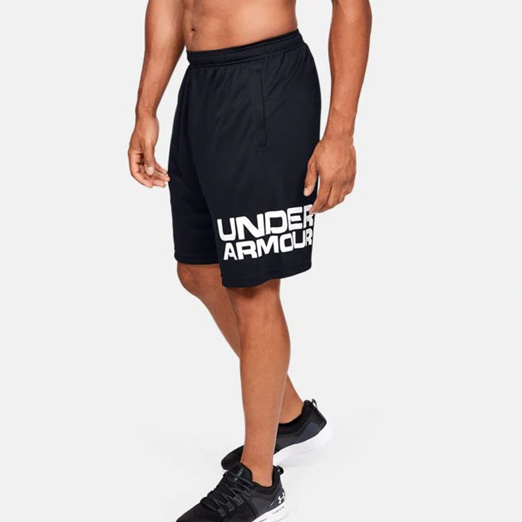 Under Armour Tech Wordmark Sports Shorts 'Black White' 1351653-001