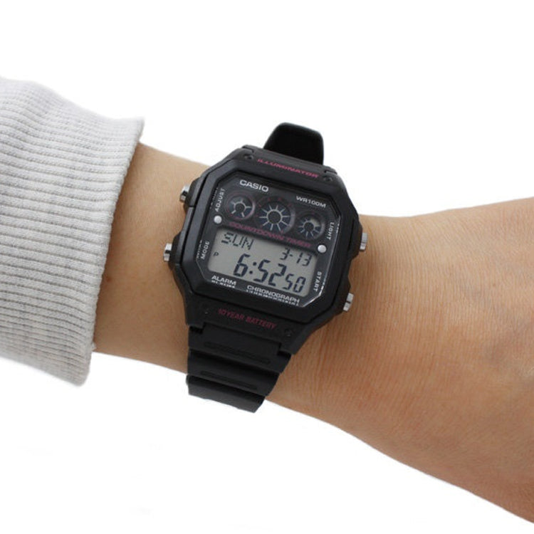 CASIO Waterproof Sports Shockproof Mens Black Digital AE-1300WH-1A2