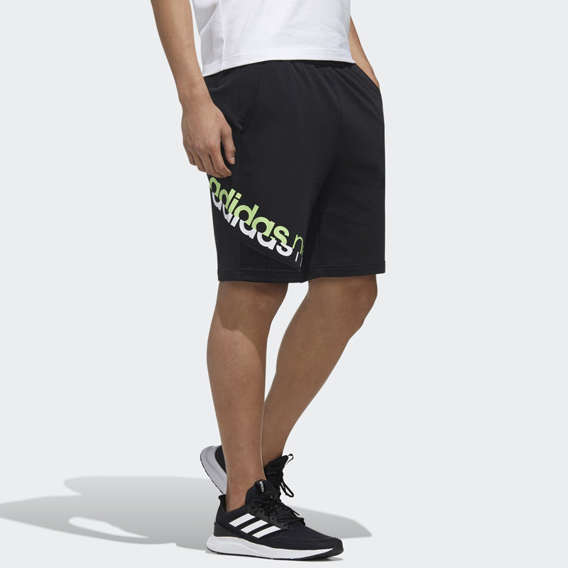 adidas neo M Cs Knit Shrt2 Alphabet Printing Drawstring Sports Shorts Black FN6504