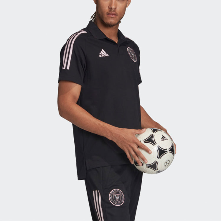 adidas Soccer/Football Sports Training Fan Edition Inter Milan Short Sleeve Polo Shirt Black FI1720