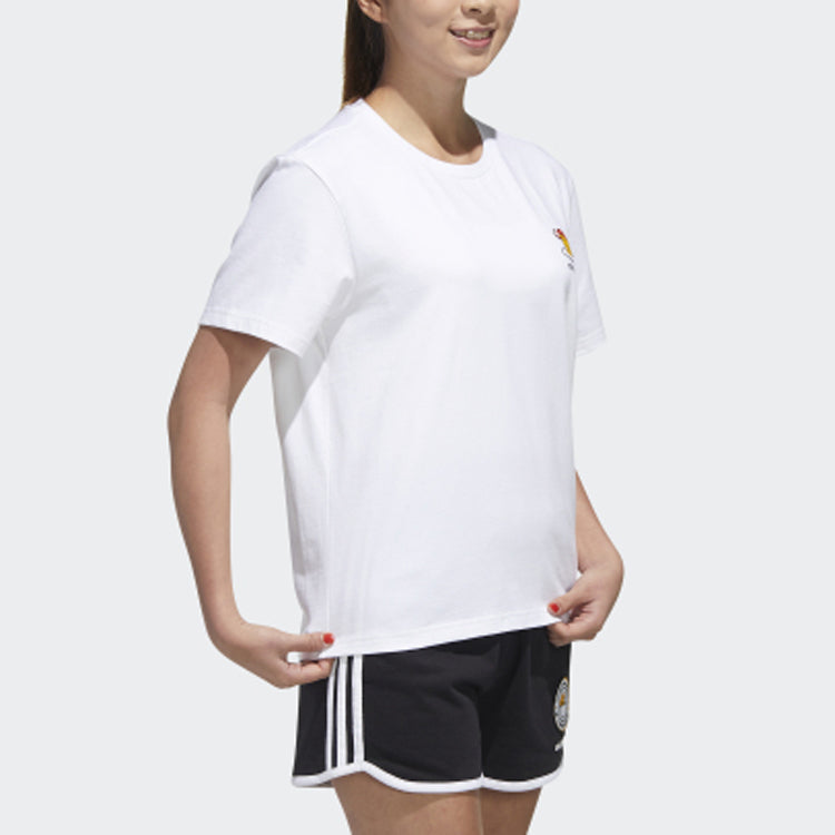 (WMNS) adidas neo GDTM BF TEE Yellow Crossover Sports Short Sleeve White GL7231
