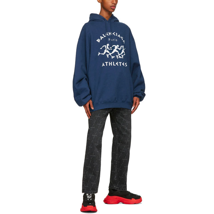 Balenciaga SS21 Oversized Sports Jacket 'Blue' 641679TJVI74866