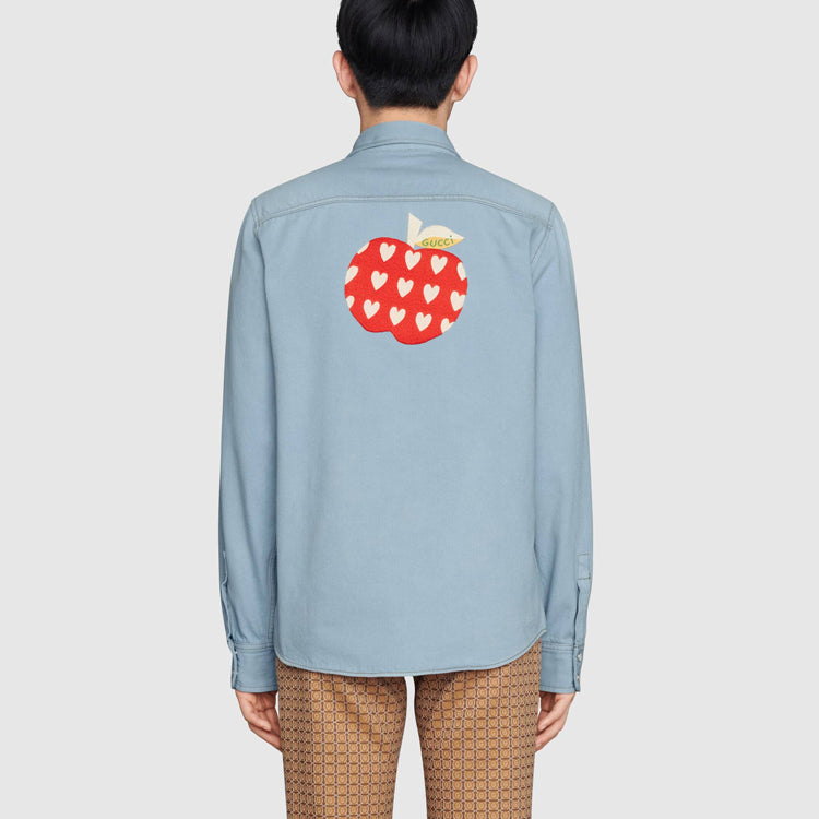 Gucci Les Pommes Oxford Cotton Shirt'Blue' 655703-XDBP4-4447