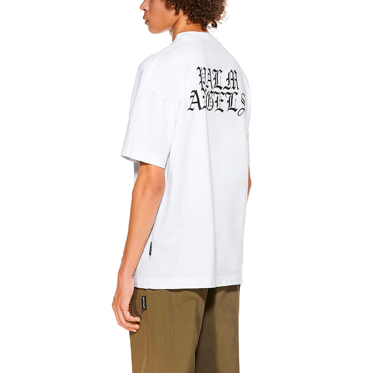 Palm Angels Burning Head Short-Sleeve T-Shirt 'White/Yellow' PMAA001R21JER0040118