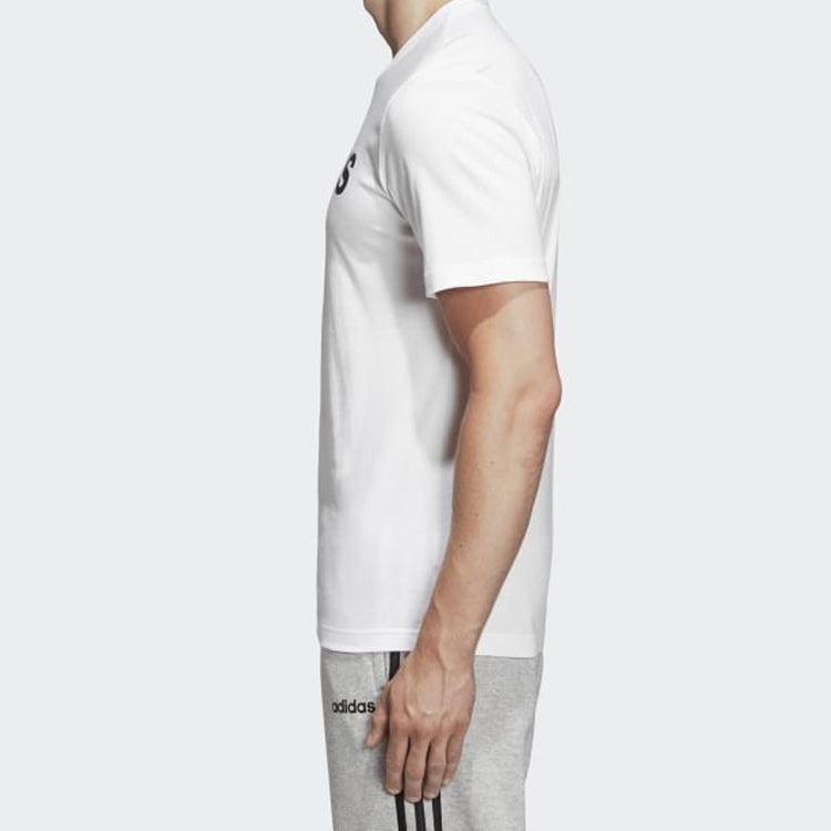 adidas Letter Logo Applique Sports Short-sleeve Tee Men White DQ3056