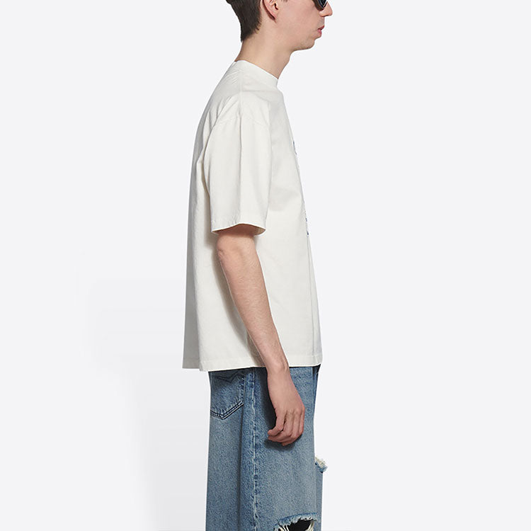 Balenciaga Varsity Logo T-Shirt Medium Fit 'White' 612966TLV891375