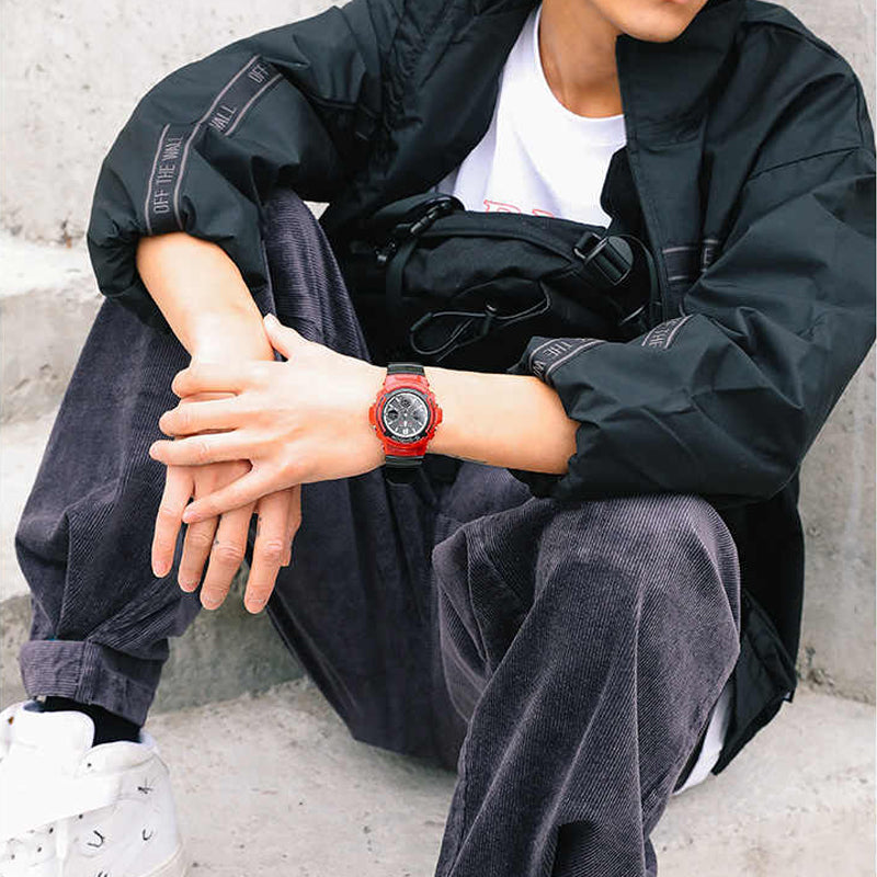CASIO G-Shock Analog-Digital 'Red' AWG-M100SRB-4APR