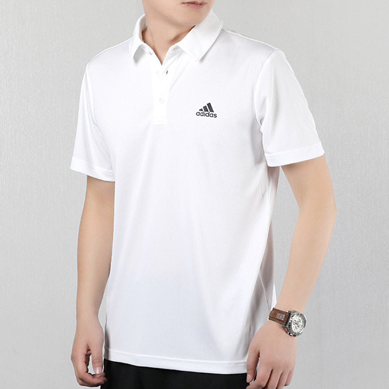 Men's adidas Fab Lapel Short Sleeve polo White Polo Shirt CV8321