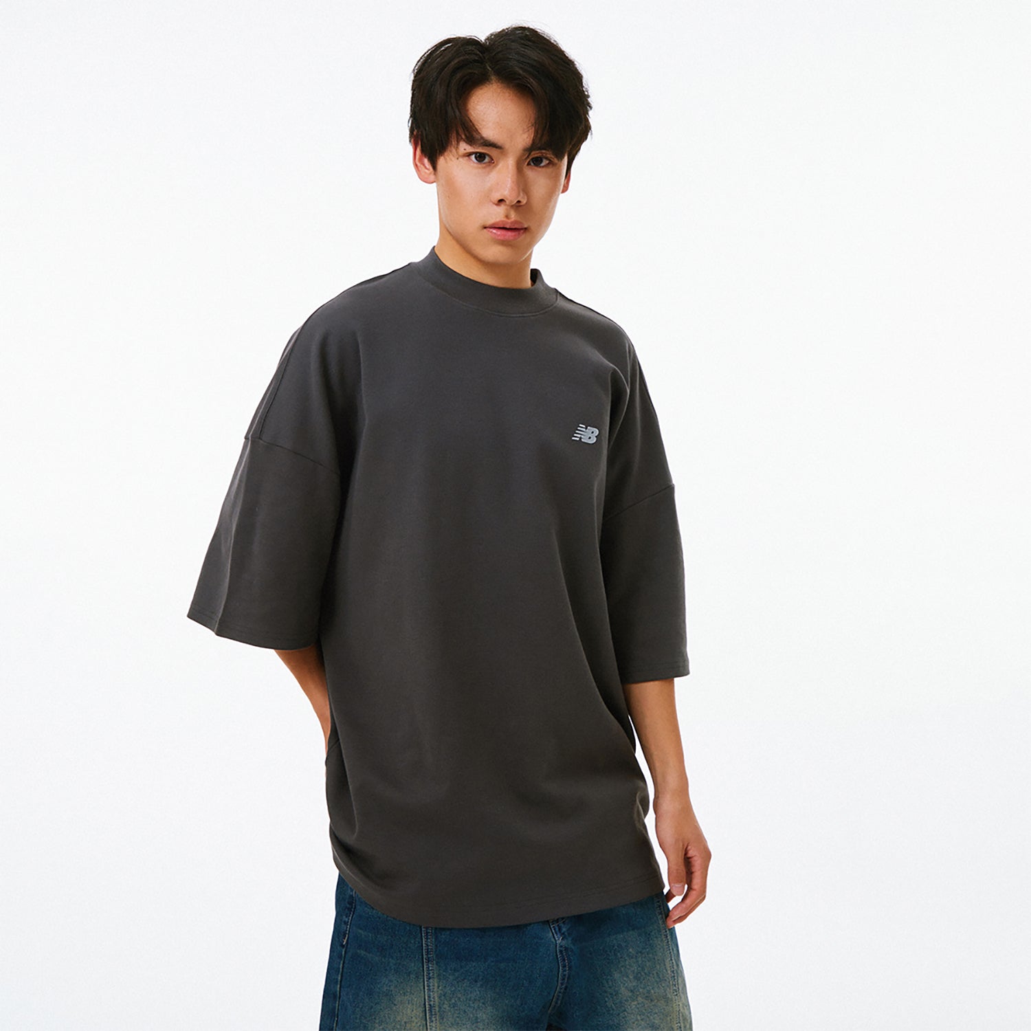 New Balance NB Logo Cotton T-shirt Asia Sizing 'Grey' AMT41333-ACK