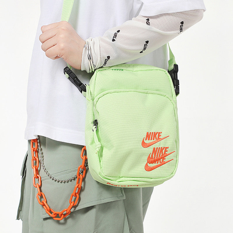 Nike Heritage Embroidered "Triple Logo" Sling Bag 'Light Lime Green' DH3080-383