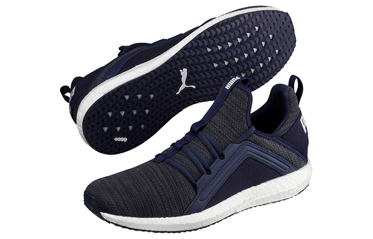 PUMA Mega Energy Heather Knit Low Running Shoes Black/White/Blue 191095-03