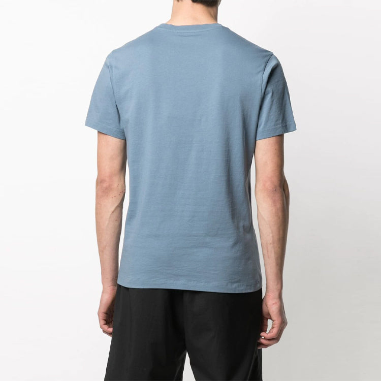 Men's KENZO SS21 Alphabet Tiger Head Printing Pattern Round Neck Short Sleeve Blue FB55TS0264YG-67
