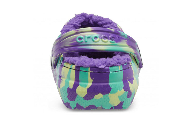 (GS) Crocs Classic Lined Marbled Clogs 'Neon Purple Multi' 207238-573