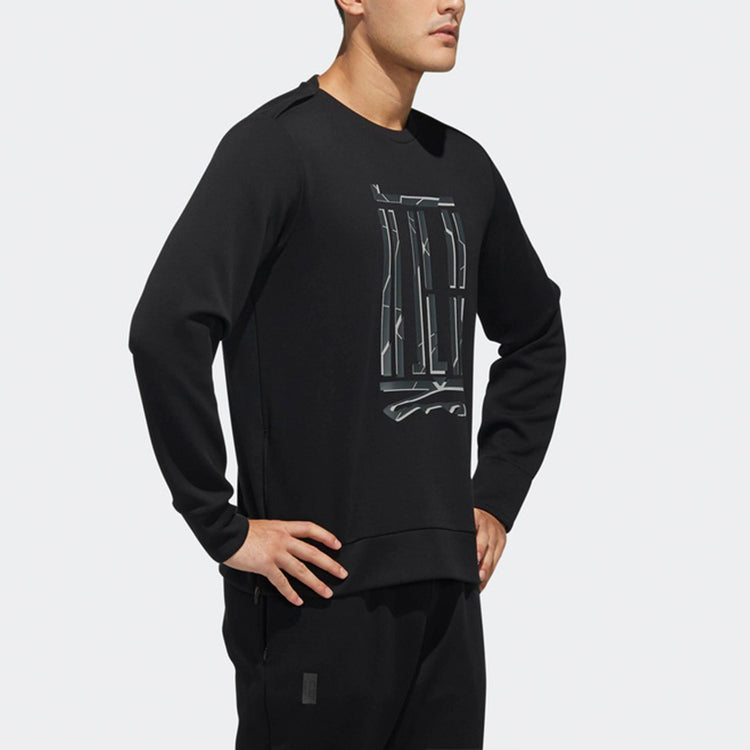 adidas Wj Cs Gfx Sports Printing Pattern Round Neck Pullover Black DW4654