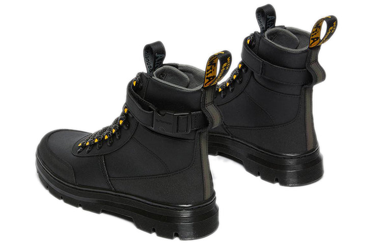 Dr. Martens Combs Tech Coated Canvas Casual Boots 'Black Yellow' 27114001
