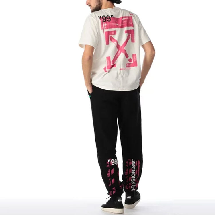 Men's Off-White Logo Casual Pants/Trousers Long Pants/Trousers Black CH14R19003015