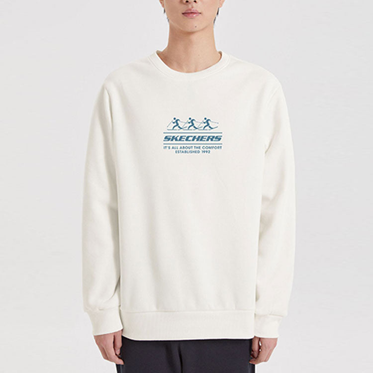Skechers Logo Printed Crew Sweater 'Black Grey White Purple' L422U233
