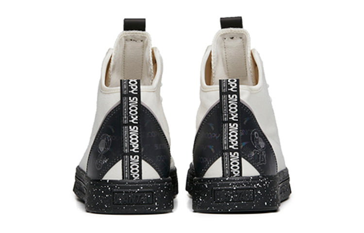 ANTA x SNOOPY Skateboarding Series Sneakers High  'White Black' 912138601-2