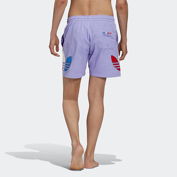 adidas originals MENS Tricol Logo Sports Swimming Short Pants Purple GN3569