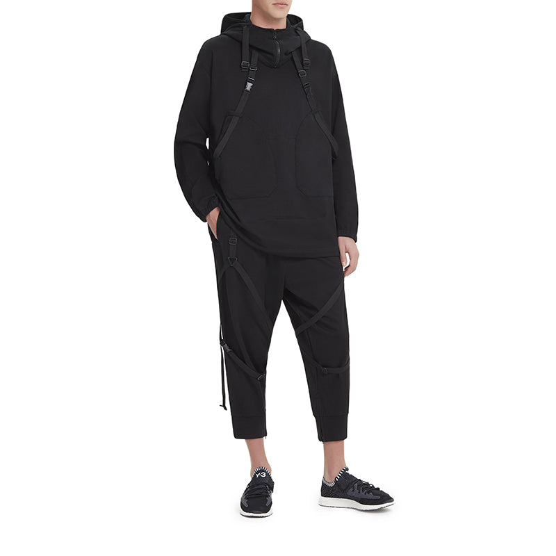 Men's Y-3 Ft Parachute Casual hooded Long Sleeves Black DY7166