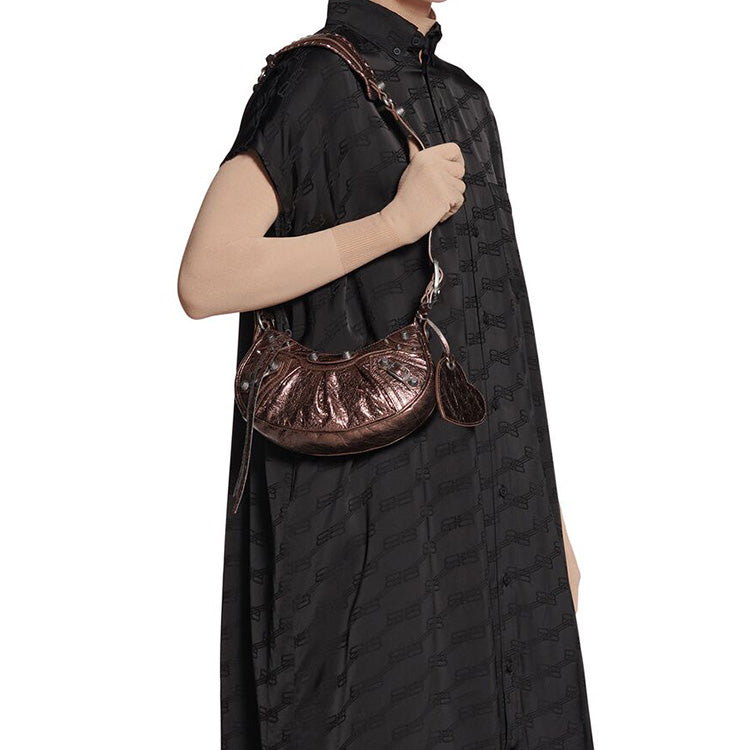 (WMNS) Balenciaga Le Cagole Xs Shoulder Bag Metallized 'Brown' 6713090GT3Y2564