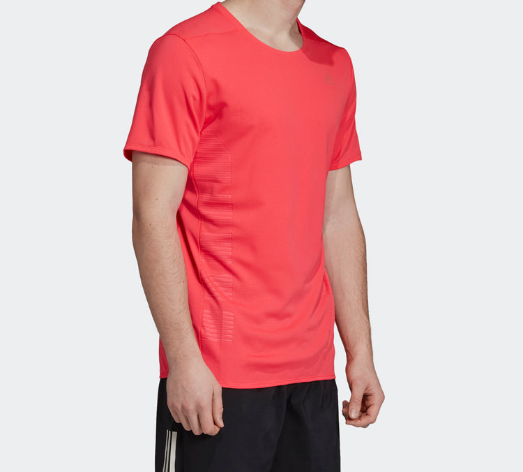 Men's adidas Logo Breathable Short Sleeve Red T-Shirt DQ1852