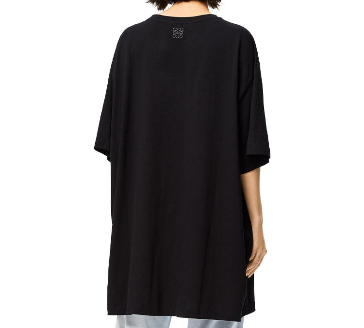 LOEWE Embroidered Smiley Pattern Loose Short Sleeve Unisex Black S616341X20-1100