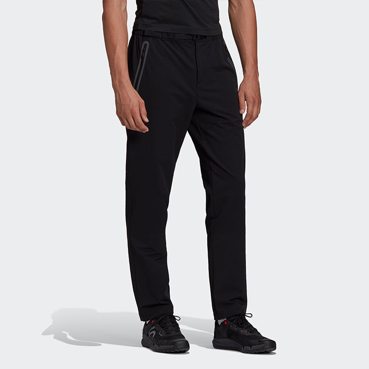 adidas Xplr Lt Ss Pant Solid Color Outdoor Casual Sports Knit Long Pants Black GE9934
