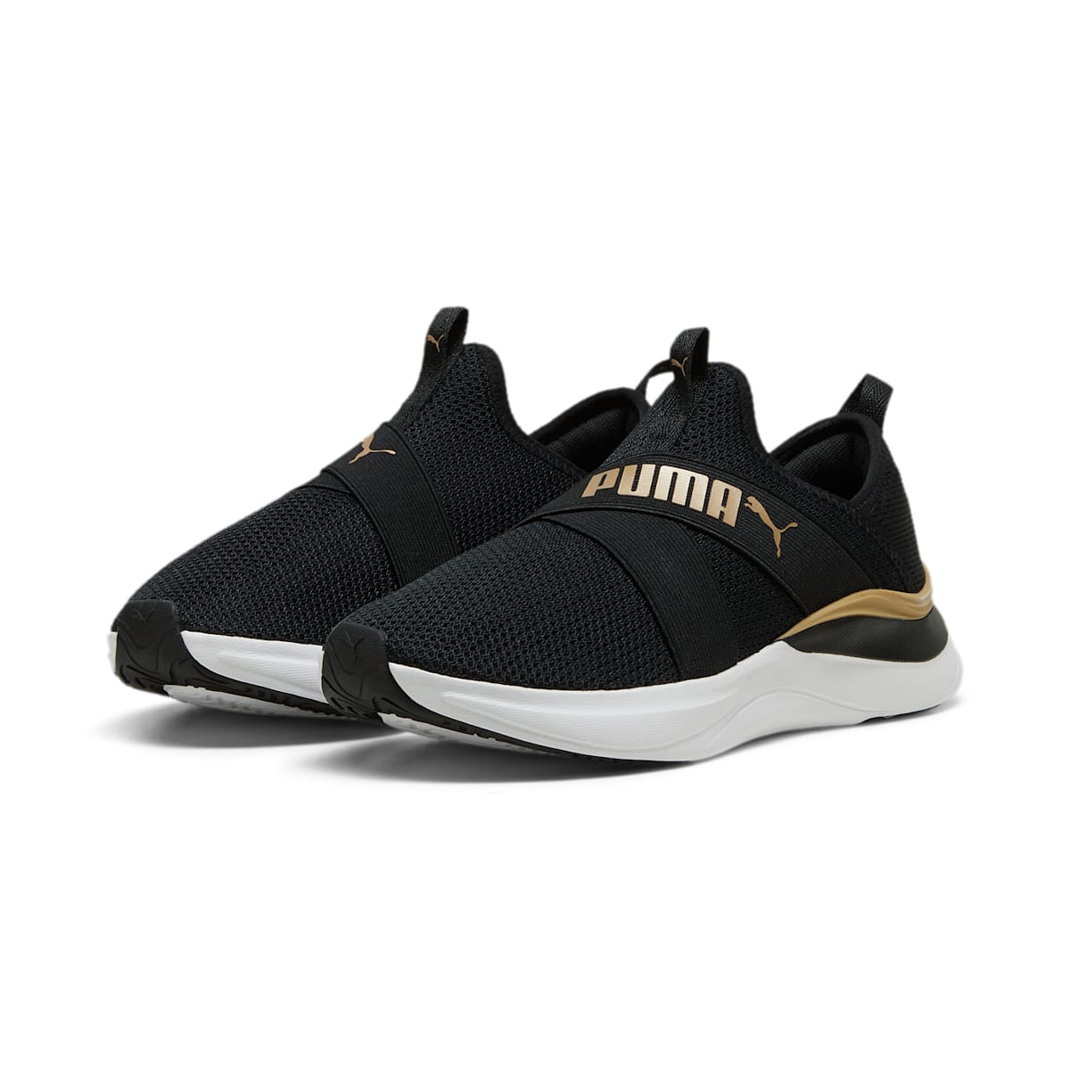 (WMNS) PUMA Softride Harmony Slip-On 'Black Gold' 379606-01